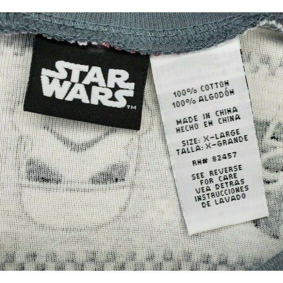 Star Wars Darth Vader Storm Trooper XL Gray Cotton Crew Neck Pajama Top - Picture 6 of 7